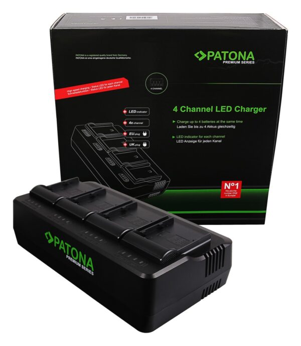 Premium 4-fold Charger Canon BP-A30 BP-A60 BP-A65 BP-A90 EOS C200 C200B C300 Mark II XF705