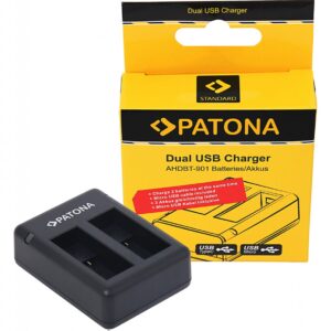 GoPro Hero 9 Hero 10 AHDBT901 ADBAT001 USB Dual Charger incl. Micro-USB cable